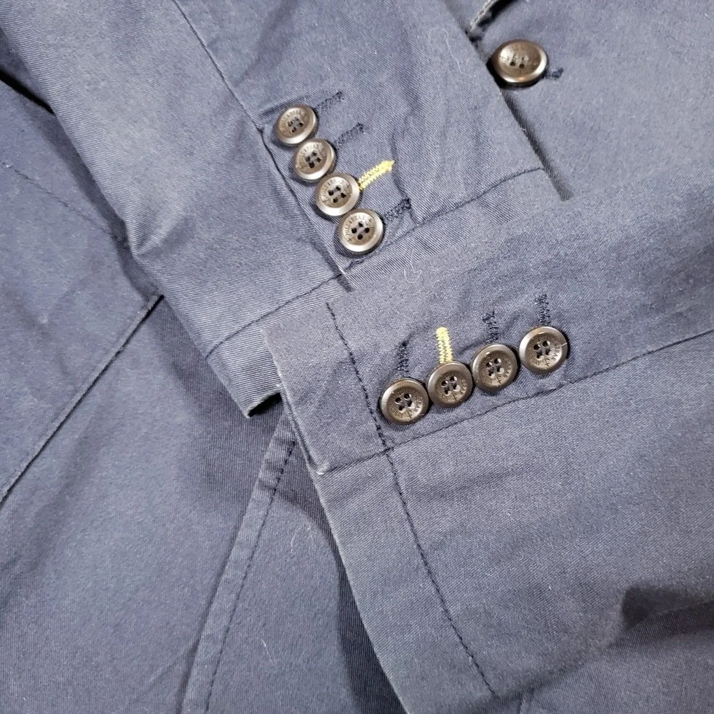 Pull&Bear Men's Blue Unstructured Blazer Jacket Large L EUR 2-Button Sport Coat‎